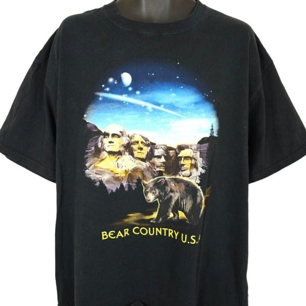Bear Country USA T Shirt Vintage Y2K Mount Rushmore South Dakota Black Bear Mens